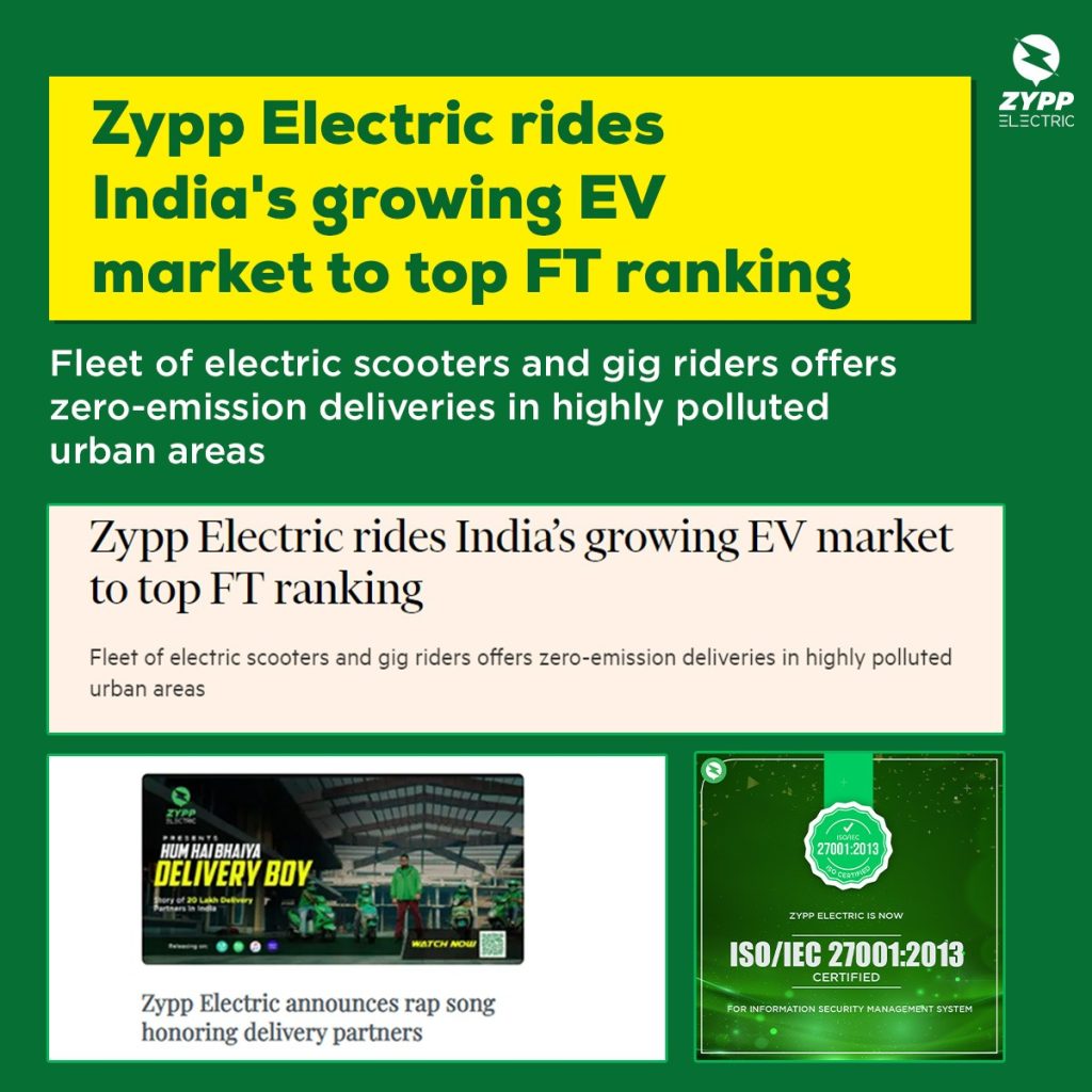 Zypp electric rides India's growing Ev market to top FT ranking