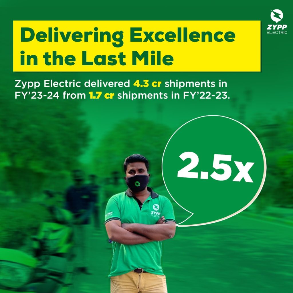 Zypp electric delivered 4.3 cr shipments 