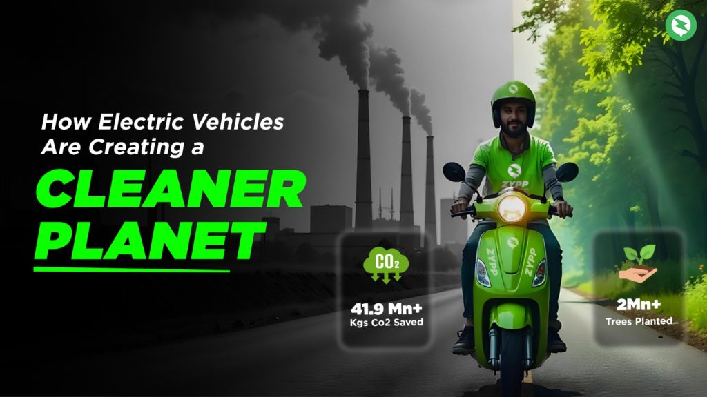 a delivery executive riding an electric vehicle and moving towards a cleaner environment
